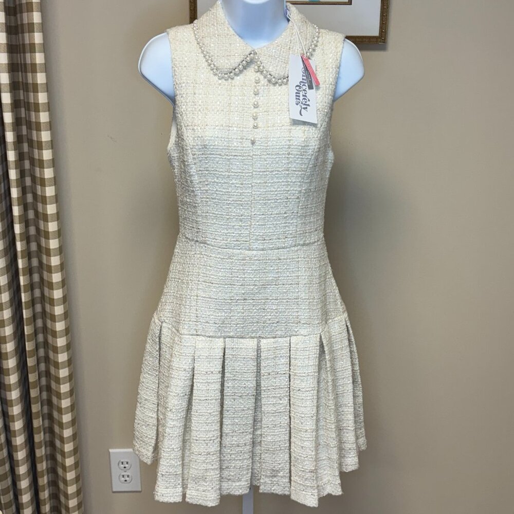 Classic Cream Twead Mini Dress